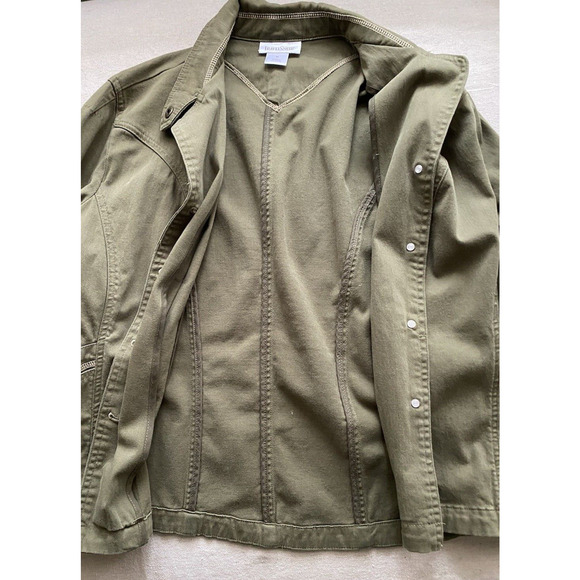 Travel Smith Canvas Jacket Womens Medium Green Cotton Cargo Utility Jacket - Picture 11 of 16